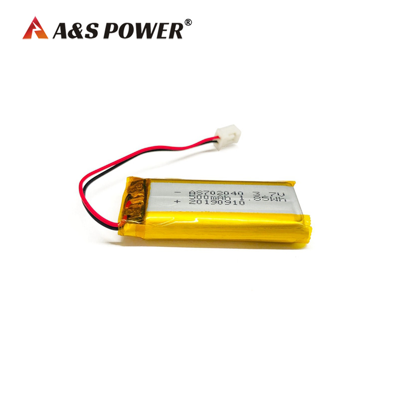 A&S Power 702040 3.7V 500mah lithium polymer battery