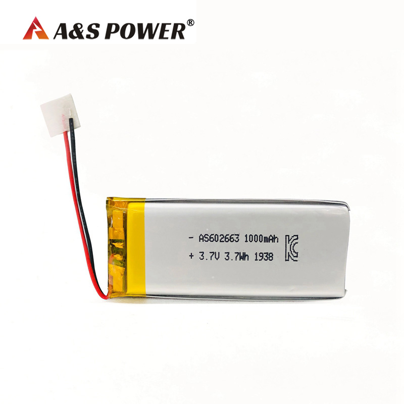 A&S Power 602663 3.7v 1000mah lipo battery
