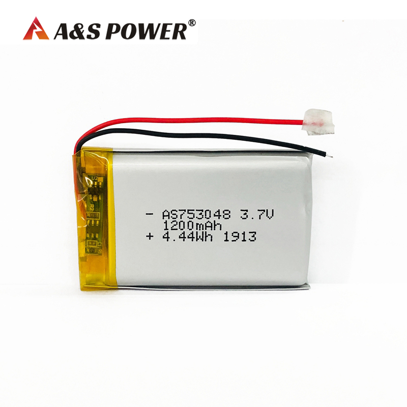 A&S Power 753048 3.7V 1200mah lithium polymer battery