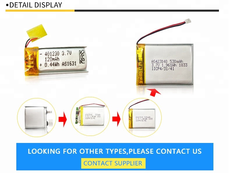 A&S Power lithium polymer battery Detail Display