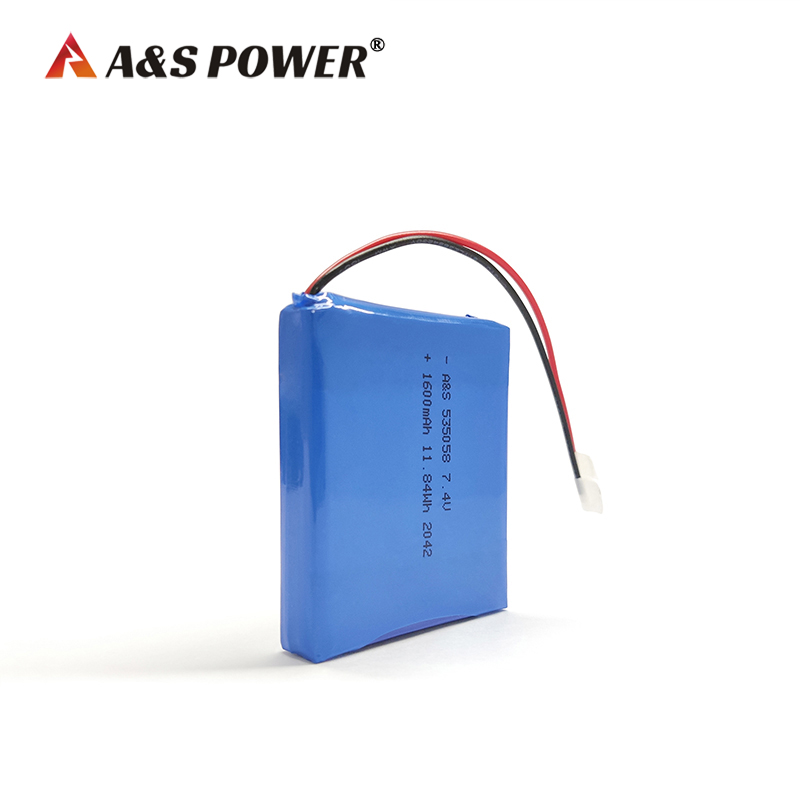 A&S Power 535058 2S 7.4v 1600mAh lithium polymer battery pack