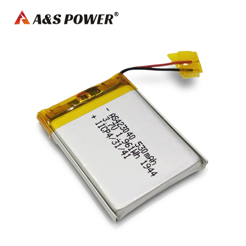 A&S Power 423040 3.7v 530mah lithium polymer battery