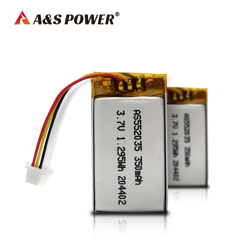 A&S Power 552035 3.7v 350mah rechargeable lithium polymer battery