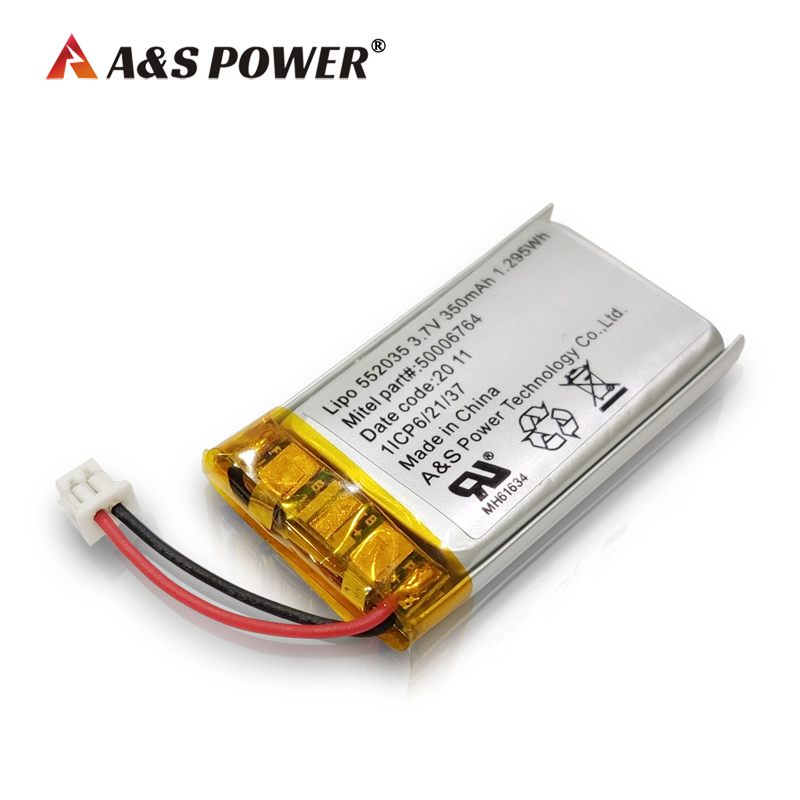 A&S Power 552035 3.7v 350mah rechargeable lithium polymer battery
